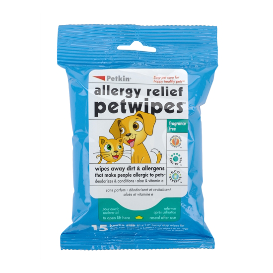 Allergy relief pet wipes